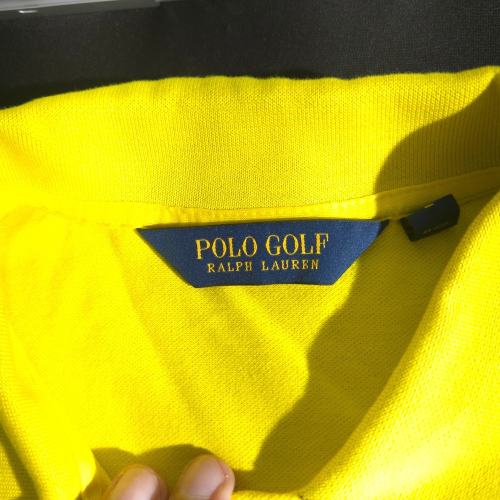 Polo Golf Ralph Lauren Polo Shirt Mens Large The Open Royal Troon Bright Yellow - Picture 8 of 11